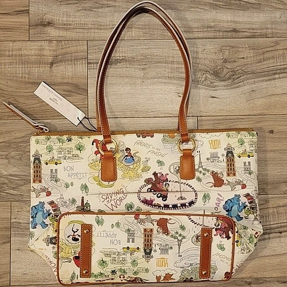 Dooney & Bourke Bags Nwt Dooney Bourke Disney Pixar Maps Tote Bag